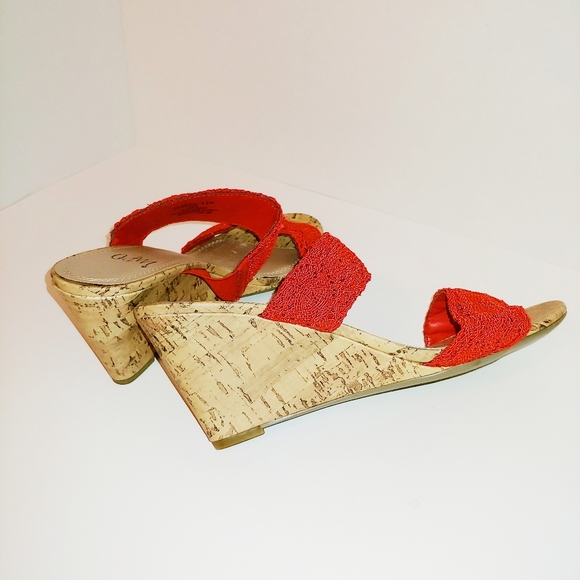 Impo Shoes - Impo 2 Band Red Wedge Sandal